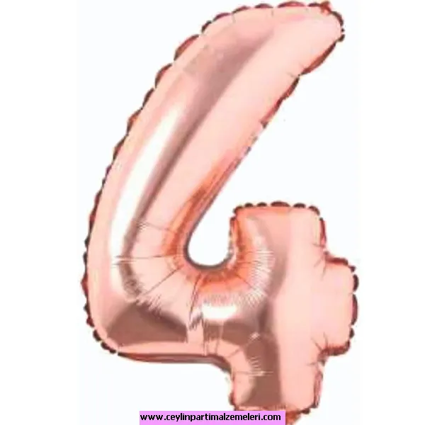 4 Rakam Rose Folyo Balon